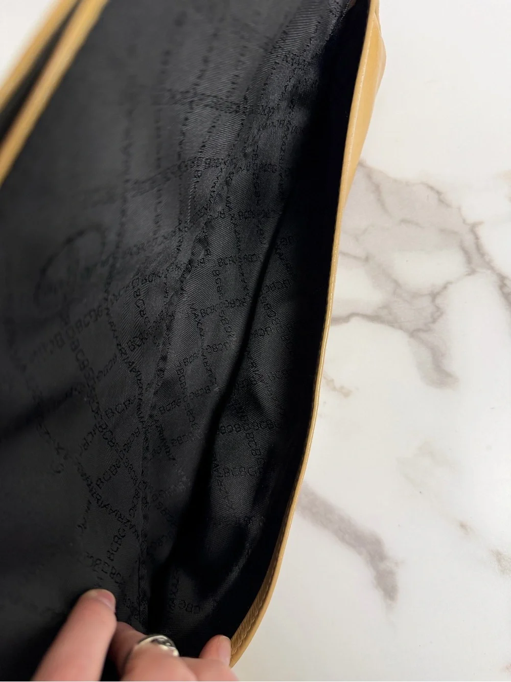 BCBG patent leather clutch OS